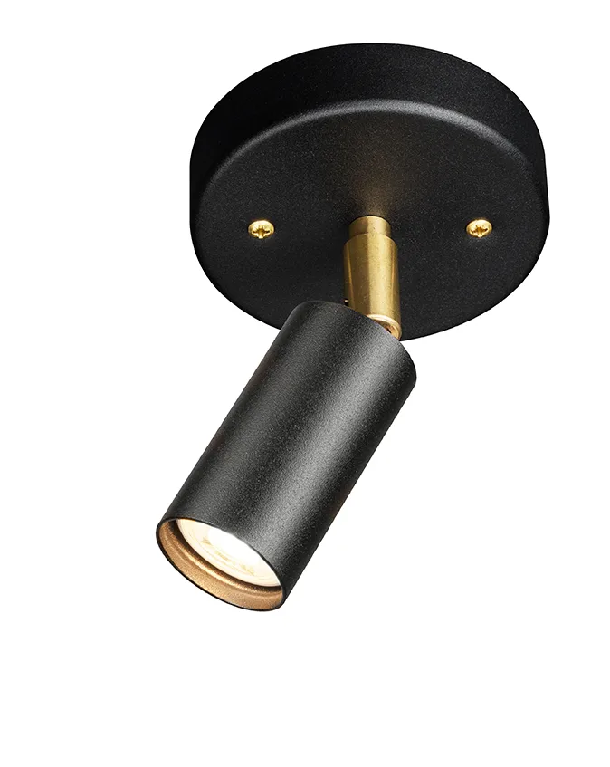 Starlight 1 ceiling/wall lamp with junction box - Black textured lacquer RAL 9005 - Örsjö Belysning