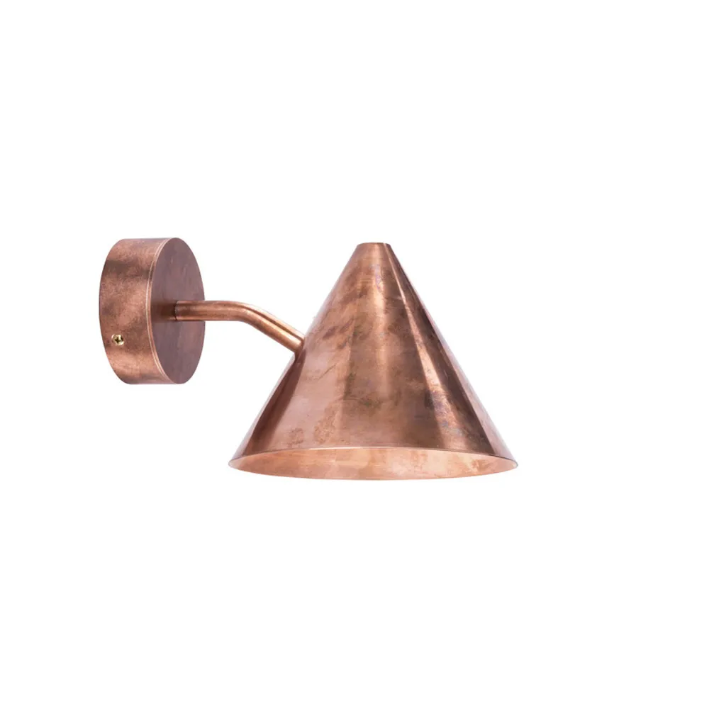 Tratten Mini wall lamp, Raw copper-fixed mounting Örsjö Belysning