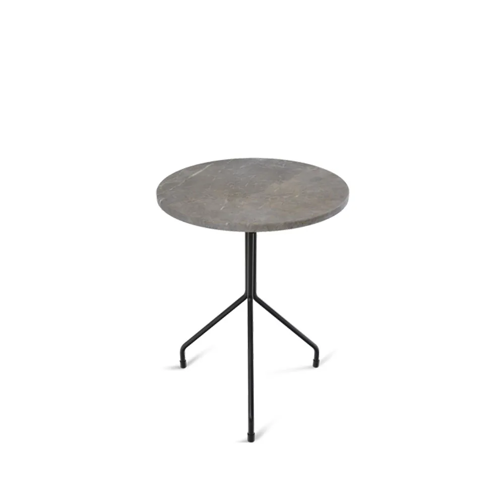 Allforone side table, Grey marble-black, Ø50 cm OX Denmarq