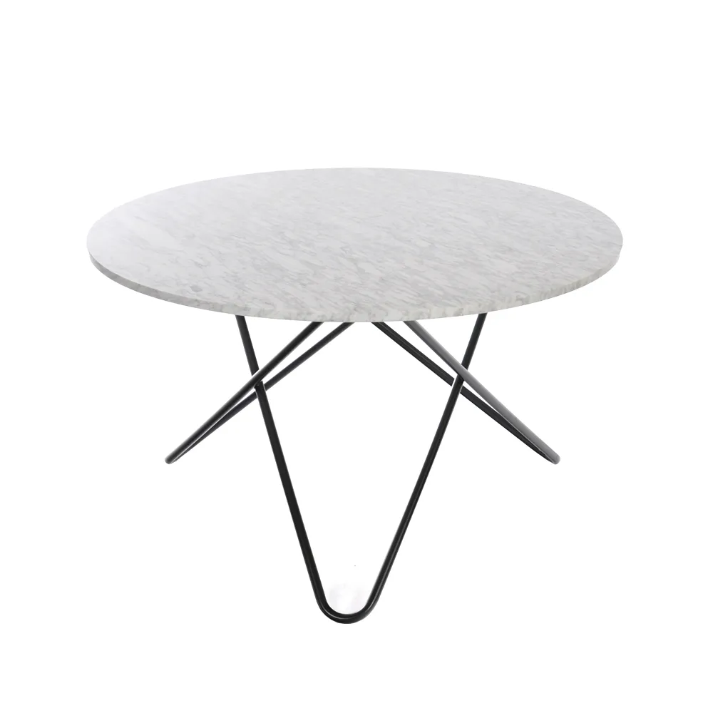Big O Table dining table, Marble carrara. black stand OX Denmarq