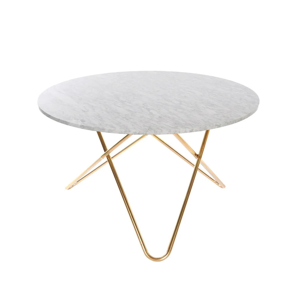 Big O Table dining table, Marble carrara. brass stand OX Denmarq
