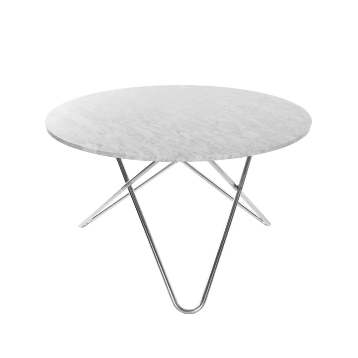 Big O Table dining table - Marble carrara. stainless steel stand - OX Denmarq