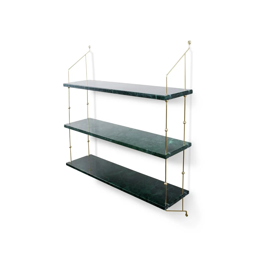 Morse shelf, marble green. frame in brass OX Denmarq
