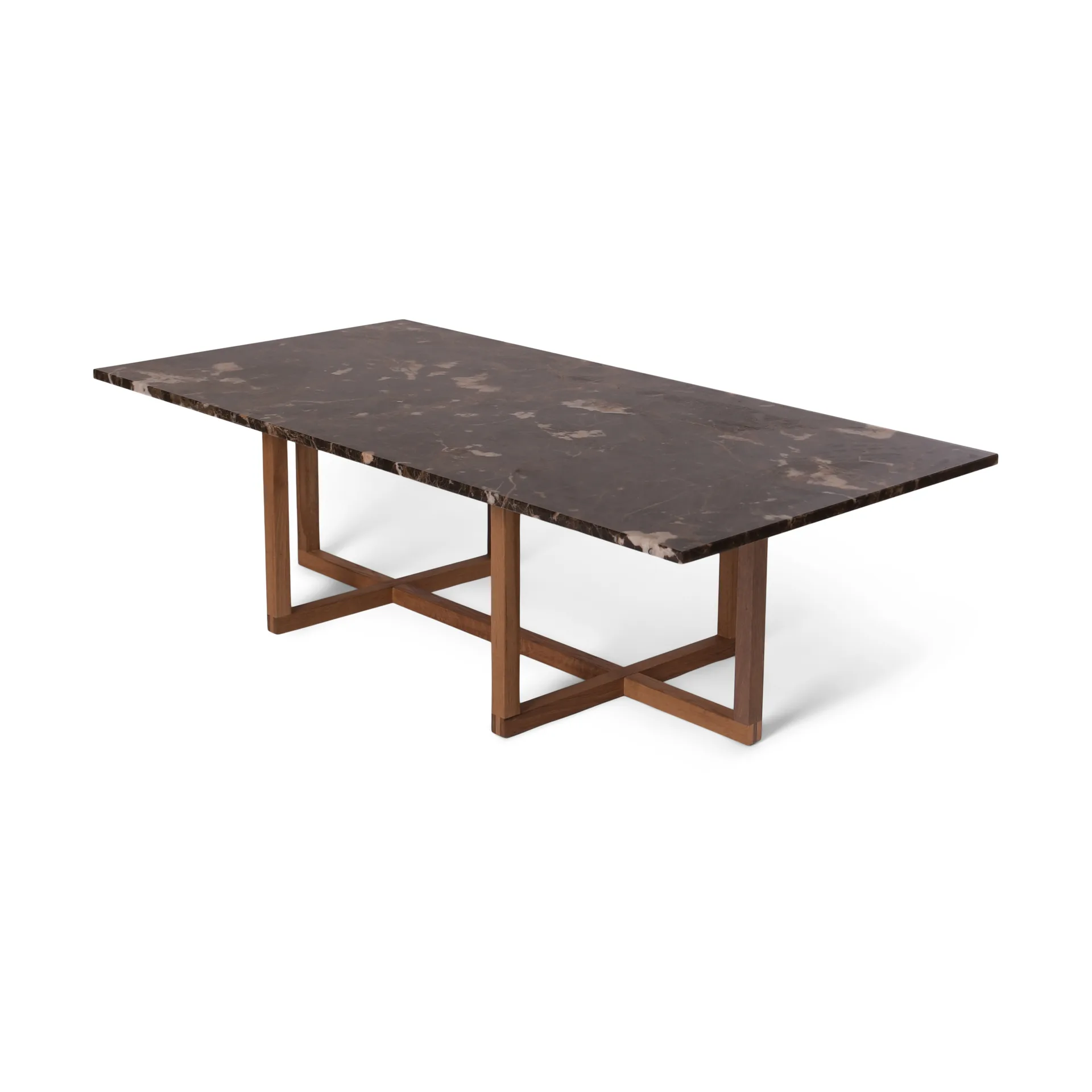 Ninety coffee table 60x120 cm, smoked oak base, Brown marble OX Denmarq