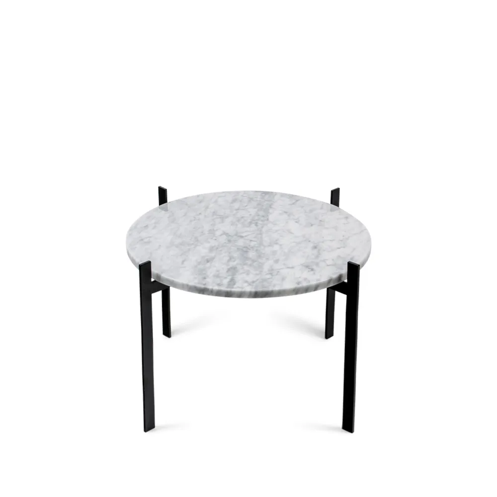 Single Deck tray table, Marble white. black stand OX Denmarq