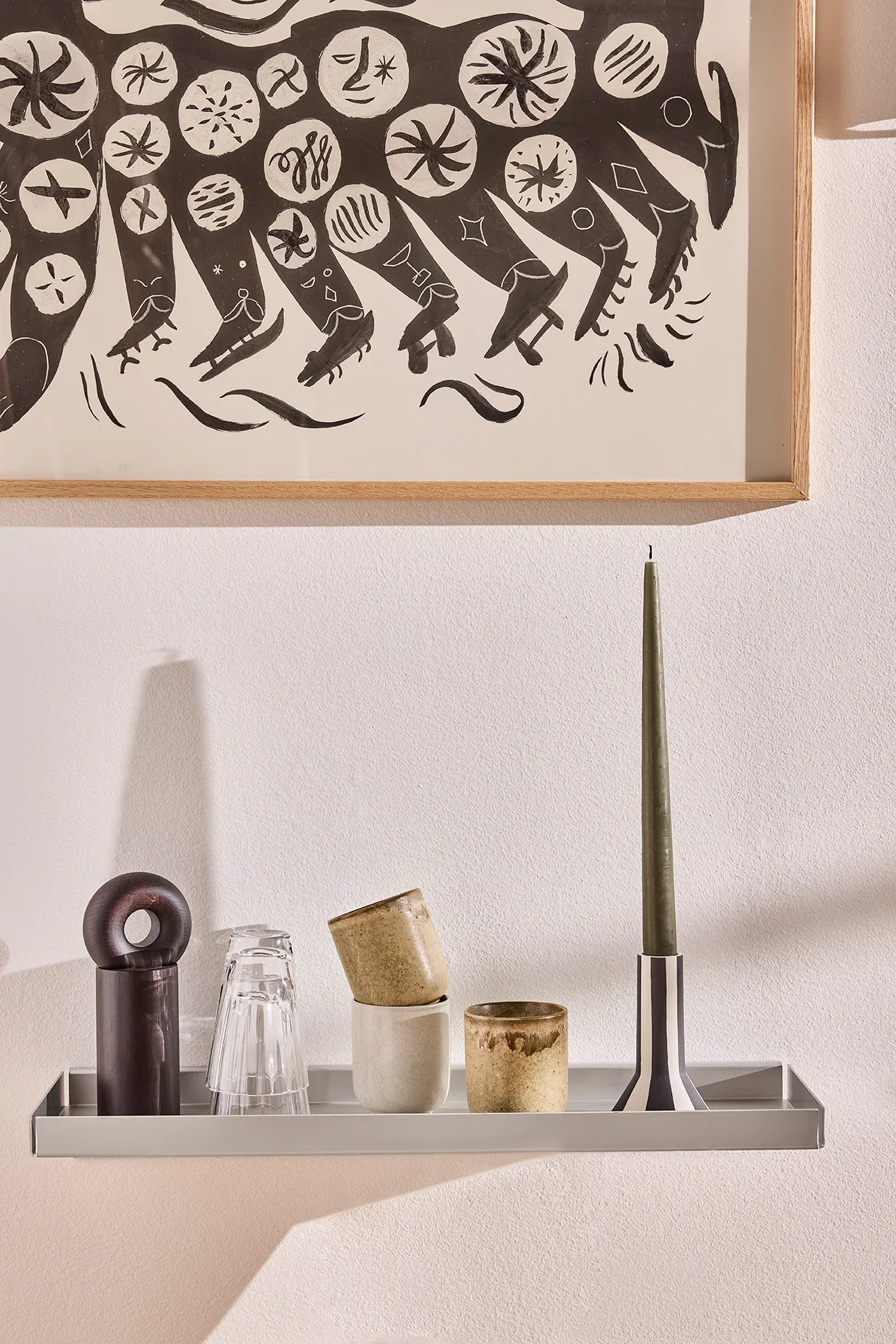 Bakku wall shelf small 16x50 cm, Aluminium OYOY