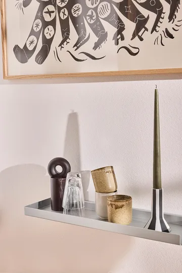 Bakku wall shelf small 16x50 cm - Aluminium - OYOY