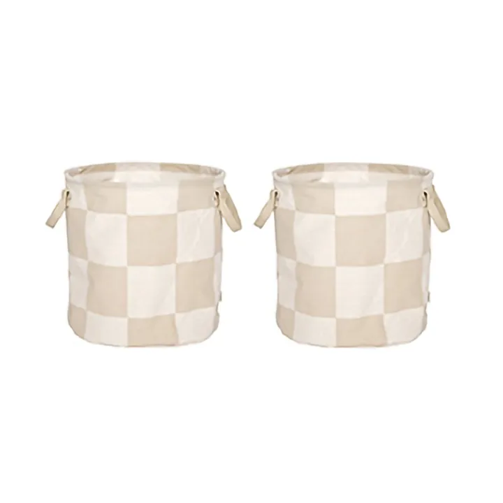 Chess storage baskets medium 2-pack - Clay-offwhite - OYOY