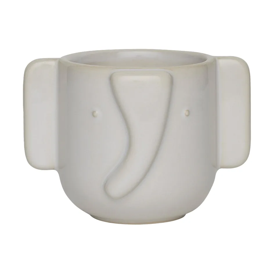 Elephant flowerpot Ø9.6 cm, Off white OYOY