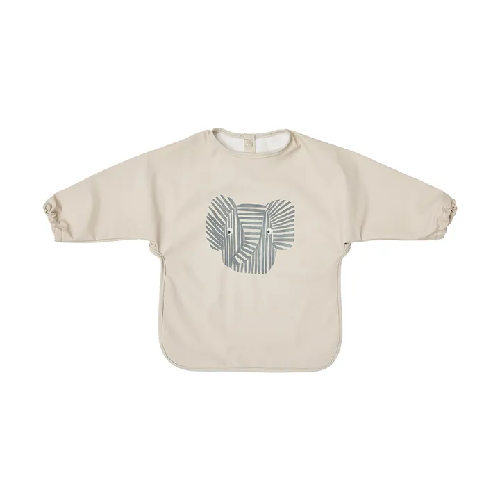 Erik Elephant bib with sleeves - Beige - OYOY