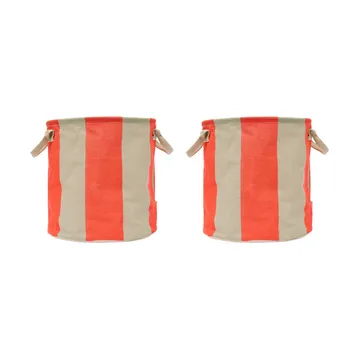 Kara storage basket medium Ø32x32 cm 2-pack - Cherry Red - OYOY
