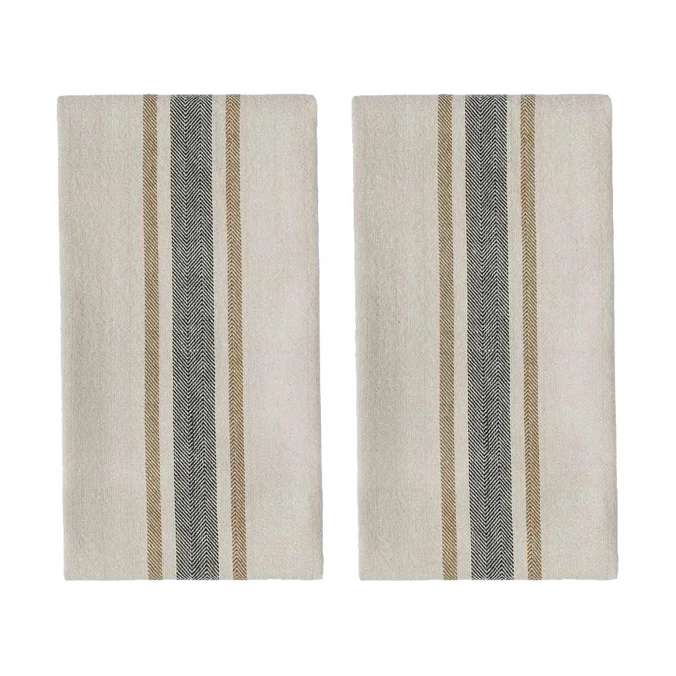 Linu kitchen towel 2-pack, Black OYOY