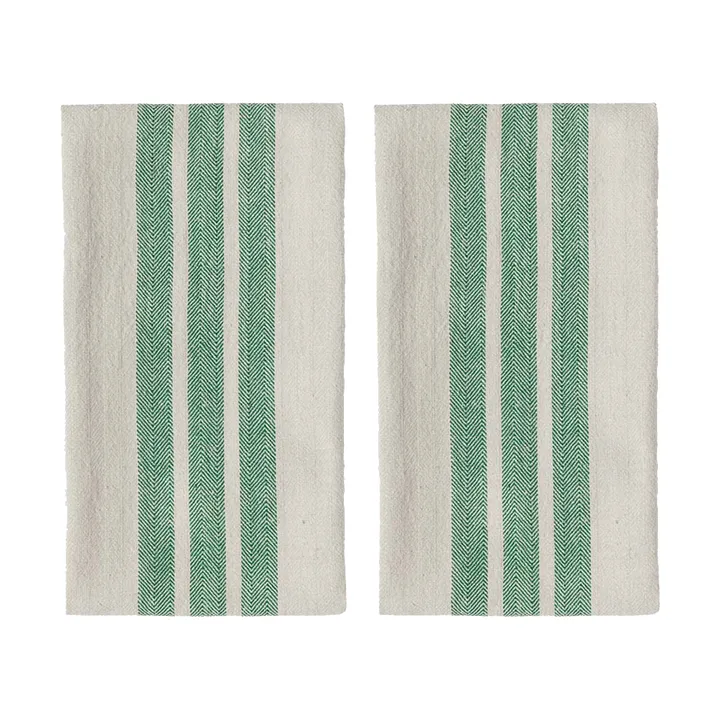 Linu kitchen towel 2-pack - Green - OYOY