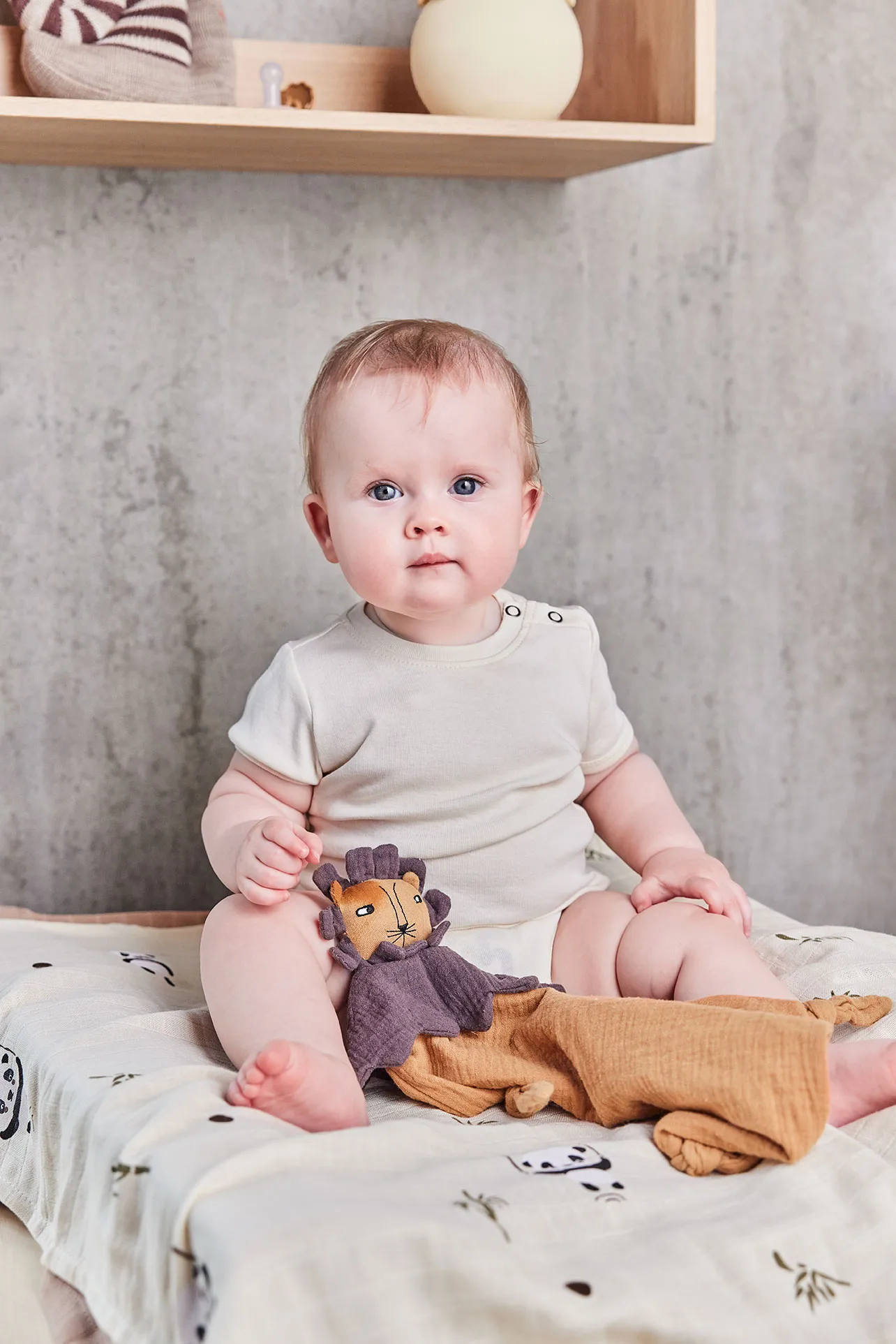 Lobo Lion baby blanket 40x40 cm, Caramel OYOY