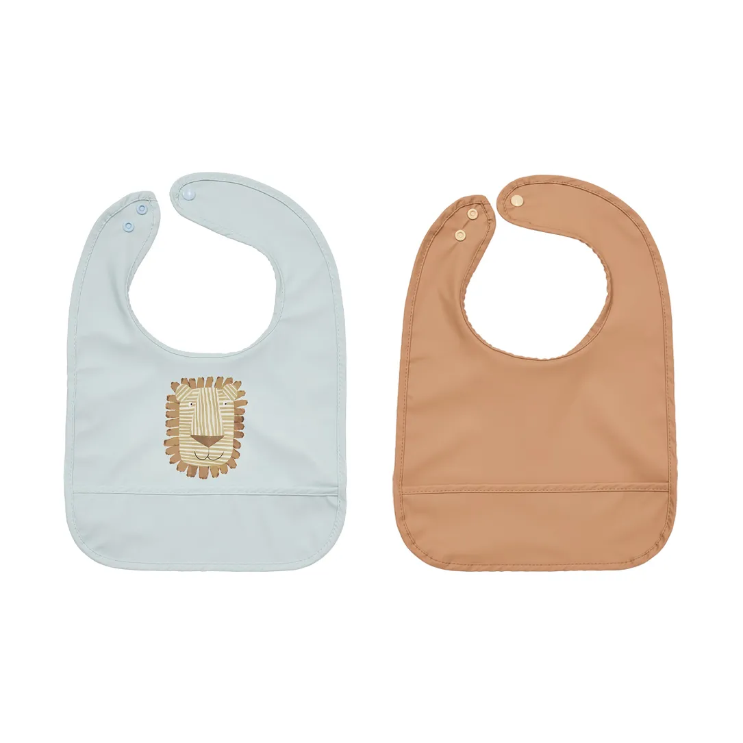Lobo Lion bib 2 parts, Caramel-ice Blue OYOY