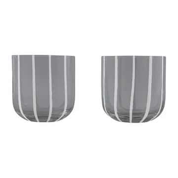 Mizu drinking glass 2-pack - Grey-white - OYOY