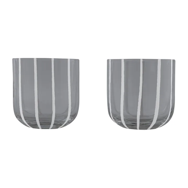 Mizu drinking glass 2-pack - Grey-white - OYOY