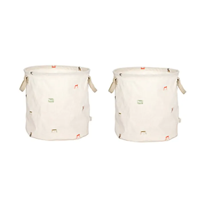 Moira storage basket medium Ø32x32 cm 2 pieces - Multi - OYOY