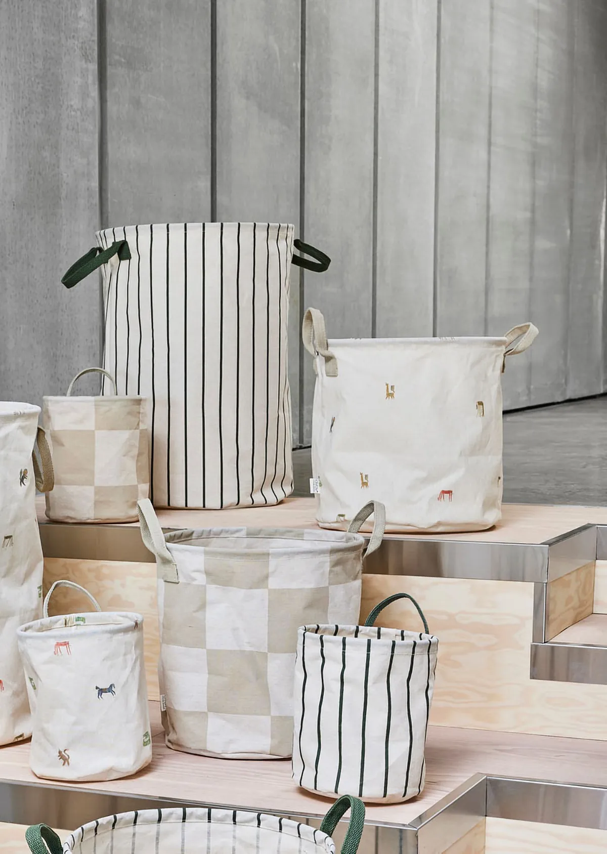Moira storage basket medium Ø32x32 cm 2 pieces, Multi OYOY