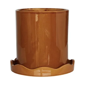 Nami pot with saucer Ø16.5 small - Amber - OYOY
