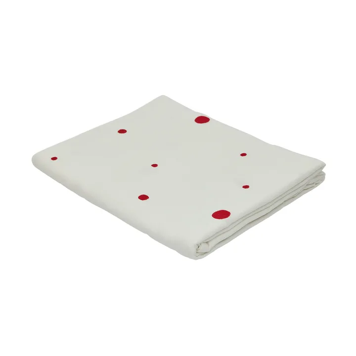 Nori tablecloth 140x260 cm - White-cherry red - OYOY