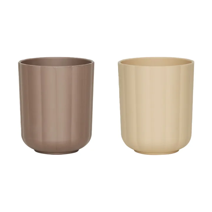 Pullo cup 2-pack - Taupe-vanilla - OYOY