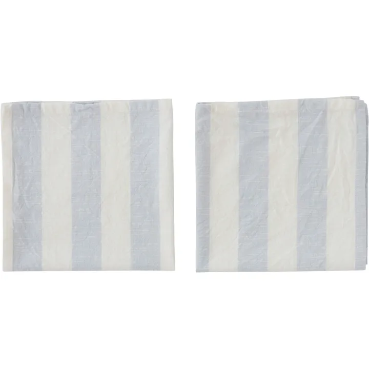 Striped napkin 45x45 cm 2-pack - Ice Blue - OYOY