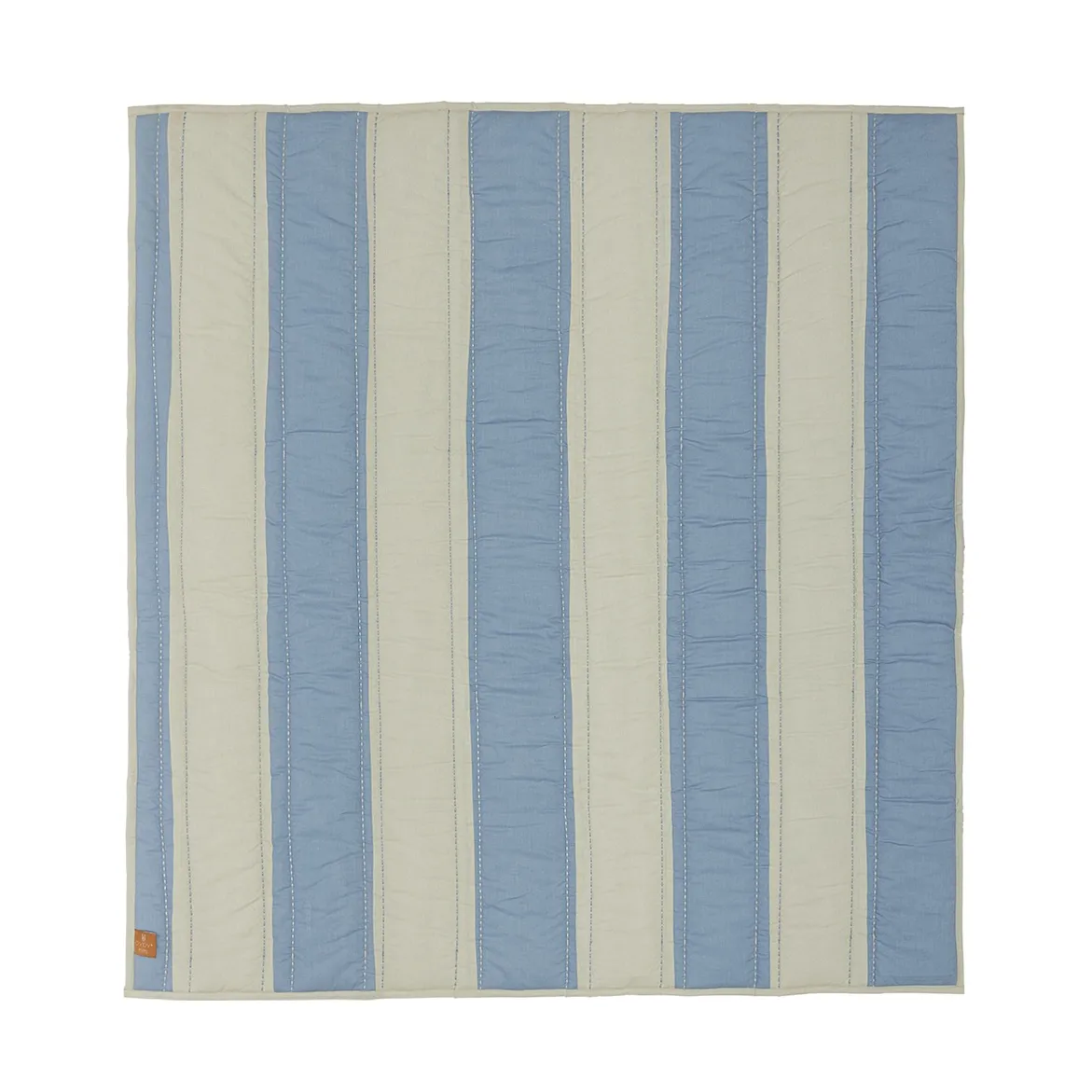 Striped quilted blanket 130x140 cm, Blue-clay OYOY