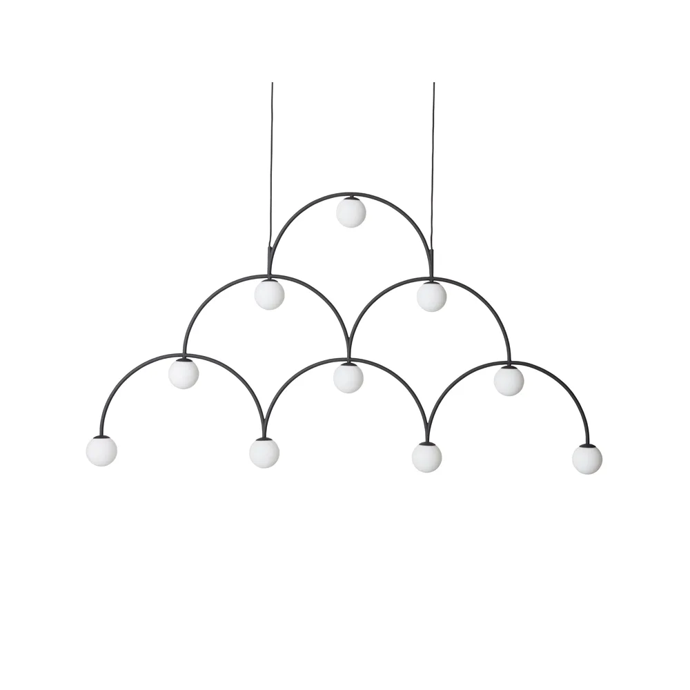 Bounce 169 pendant lamp, Black, opal glass Pholc