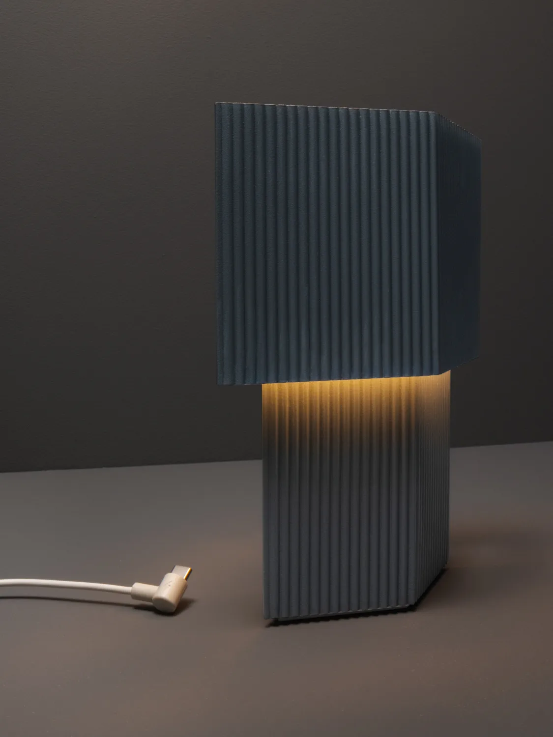 Romb Mini portable table lamp 19 cm, Blue stone Pholc
