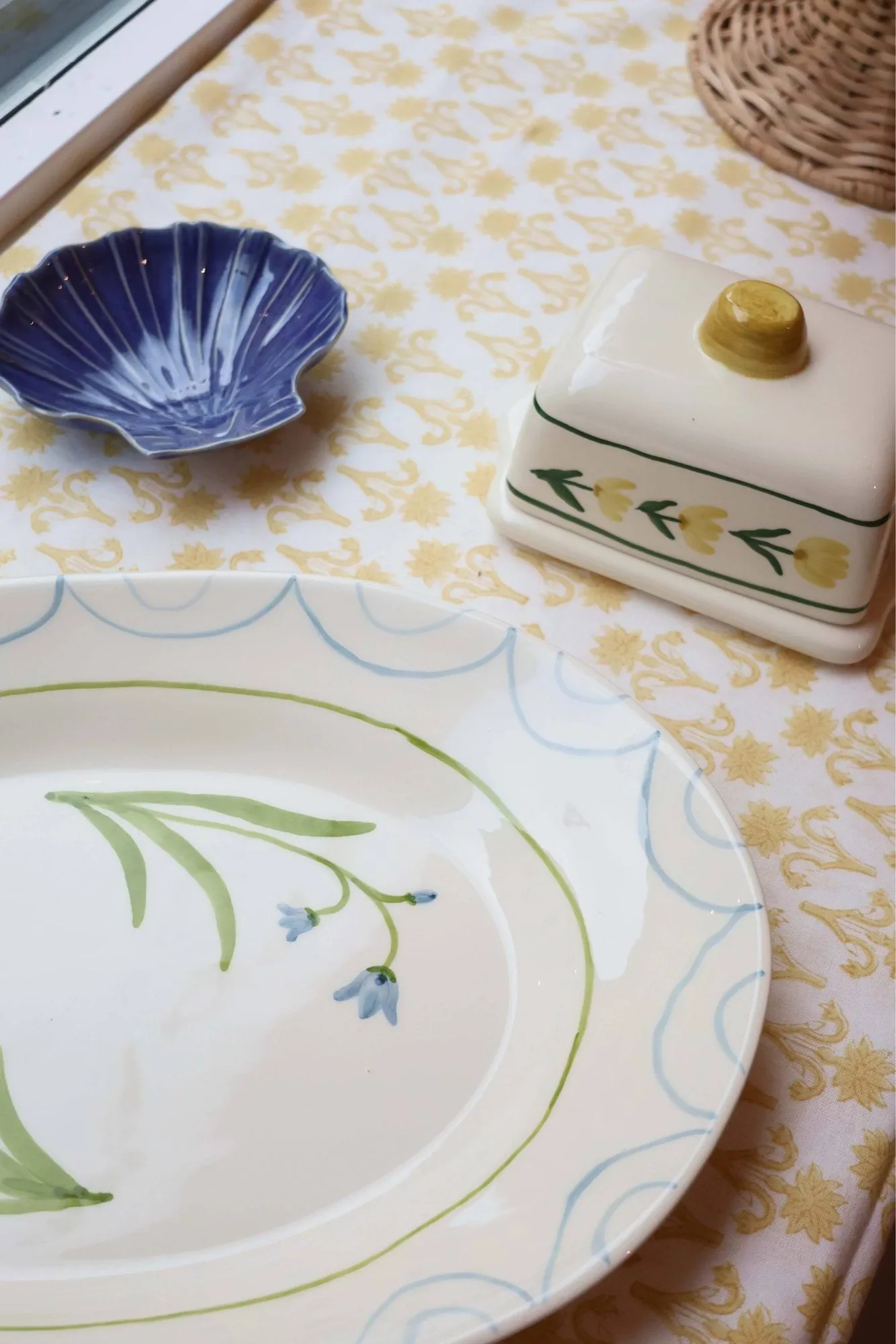 Cottage Flower butter dish, Yellow, 17x11.5 cm Pick a Poppy