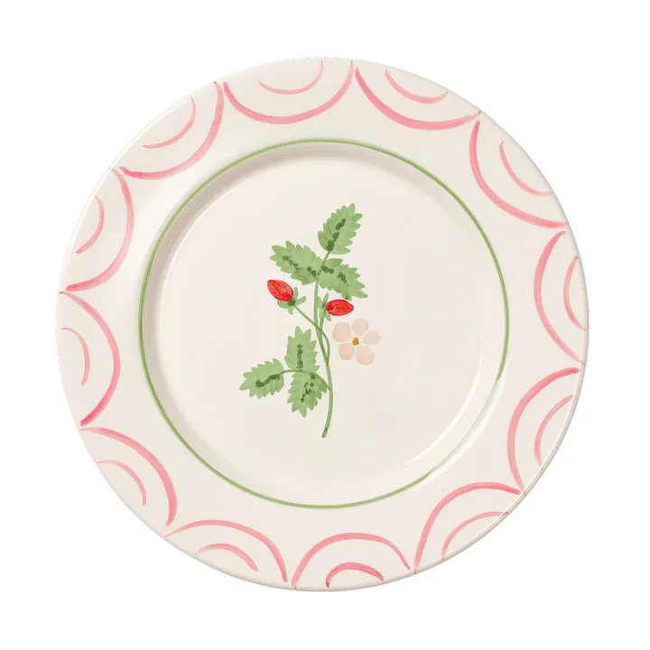 Cottage flower Wild Strawberry plate - Red, 28 cm - Pick a Poppy