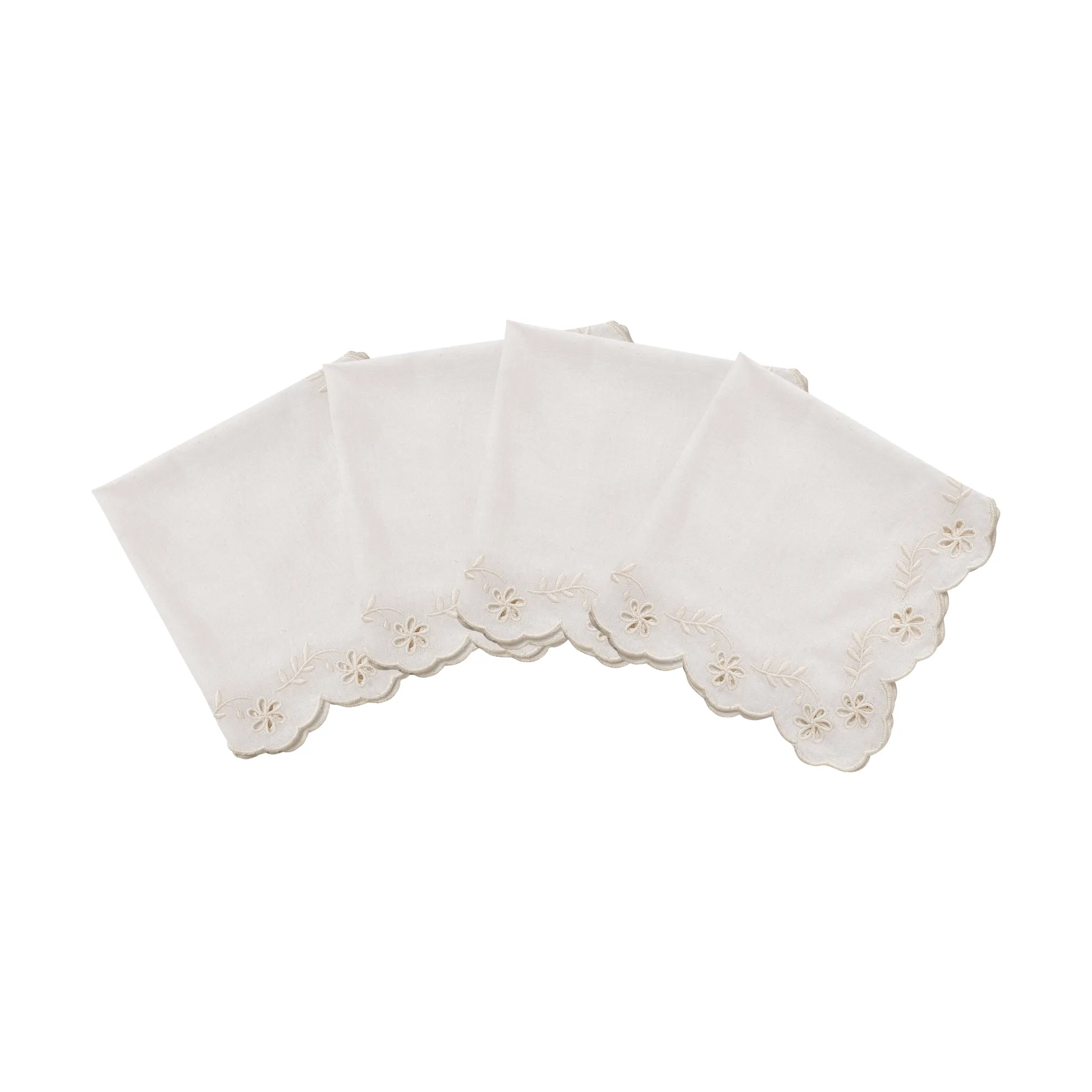 Lace cotton napkin, Off-white, 4-pack, 45x45 cm Pick a Poppy