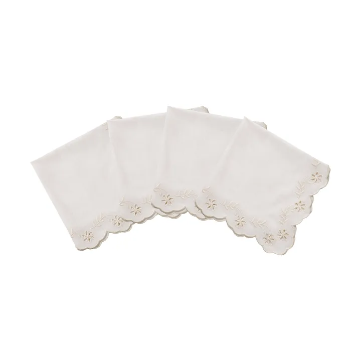 Lace cotton napkin - Off-white, 4-pack, 45x45 cm - Pick a Poppy