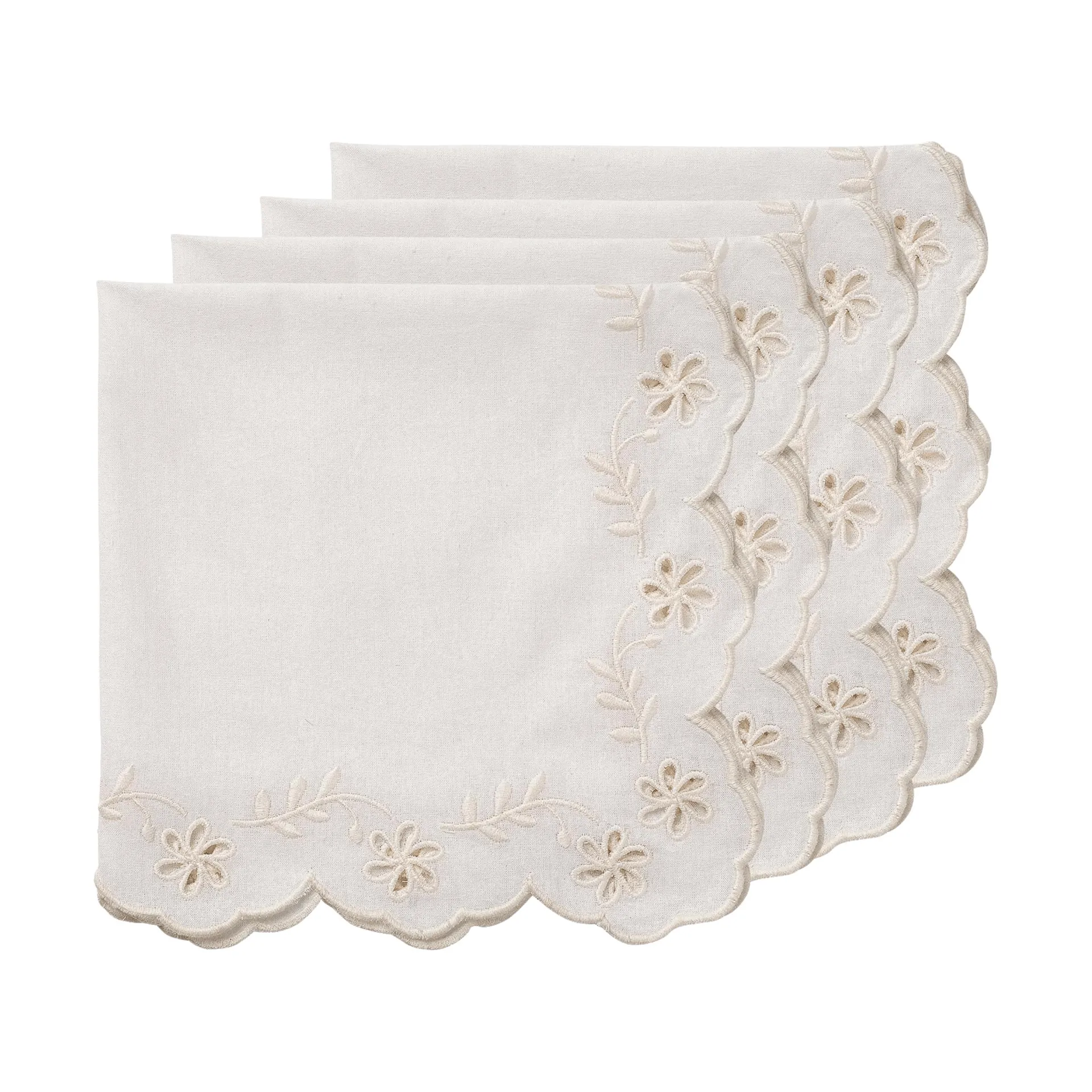 Lace cotton napkin, Off-white, 4-pack, 45x45 cm Pick a Poppy