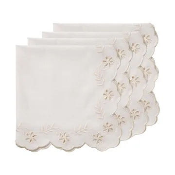 Lace cotton napkin - Off-white, 4-pack, 45x45 cm - Pick a Poppy