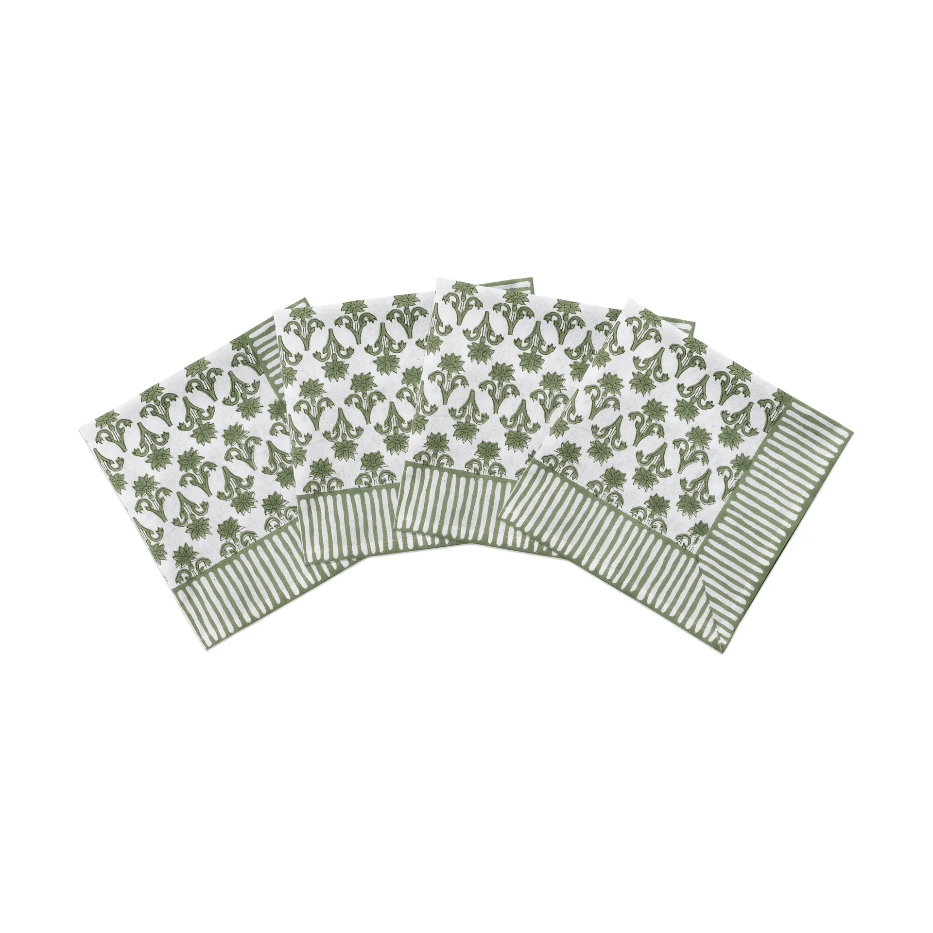 Lily cotton napkin, Green, 4-pack, 45x45 cm Pick a Poppy