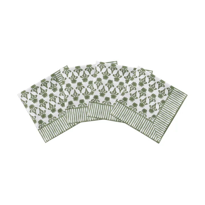 Lily cotton napkin - Green, 4-pack, 45x45 cm - Pick a Poppy