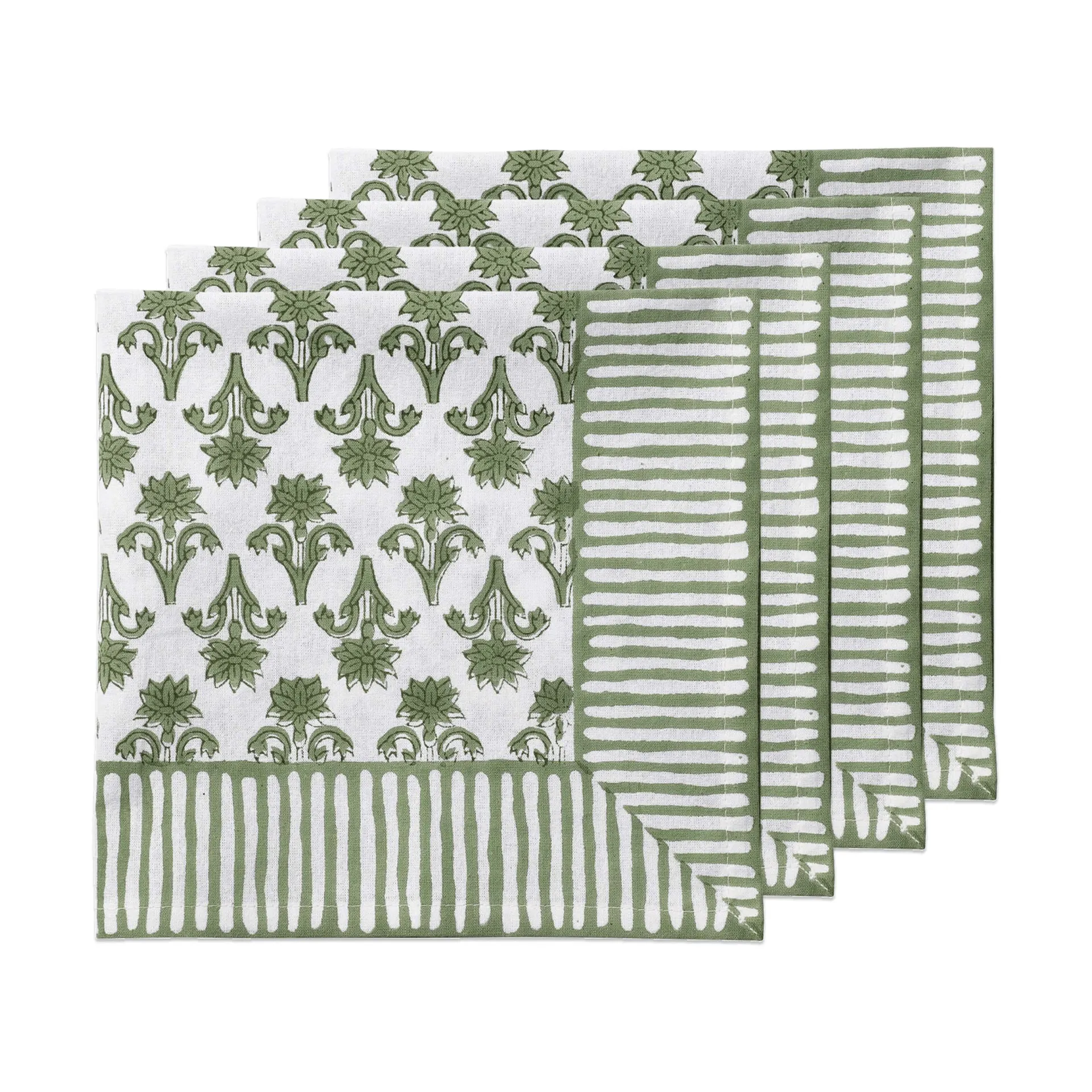 Lily cotton napkin, Green, 4-pack, 45x45 cm Pick a Poppy