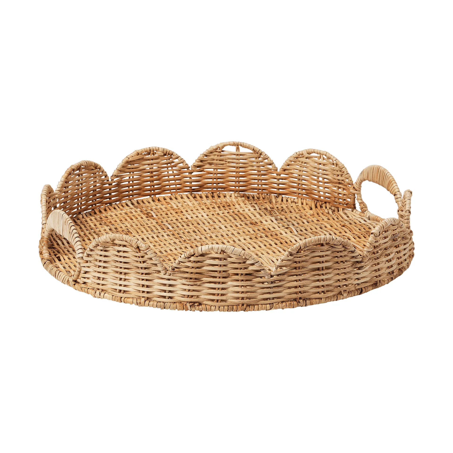 Round Scallop tray, Natural, 40 cm Pick a Poppy