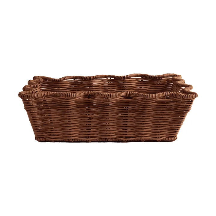 Scallop Rattan basket - Dark Brown, 20x30 cm - Pick a Poppy