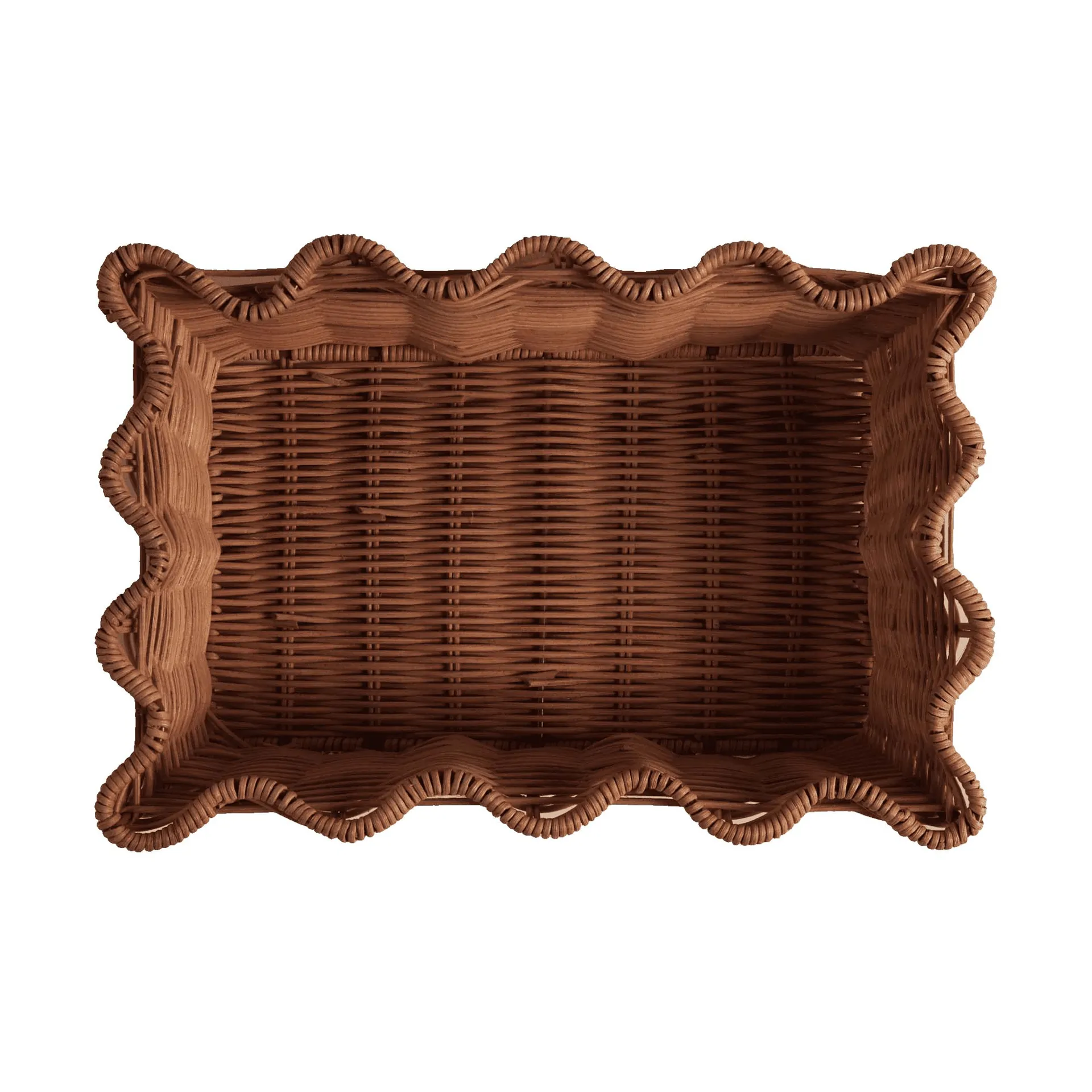 Scallop Rattan basket, Dark Brown, 20x30 cm Pick a Poppy