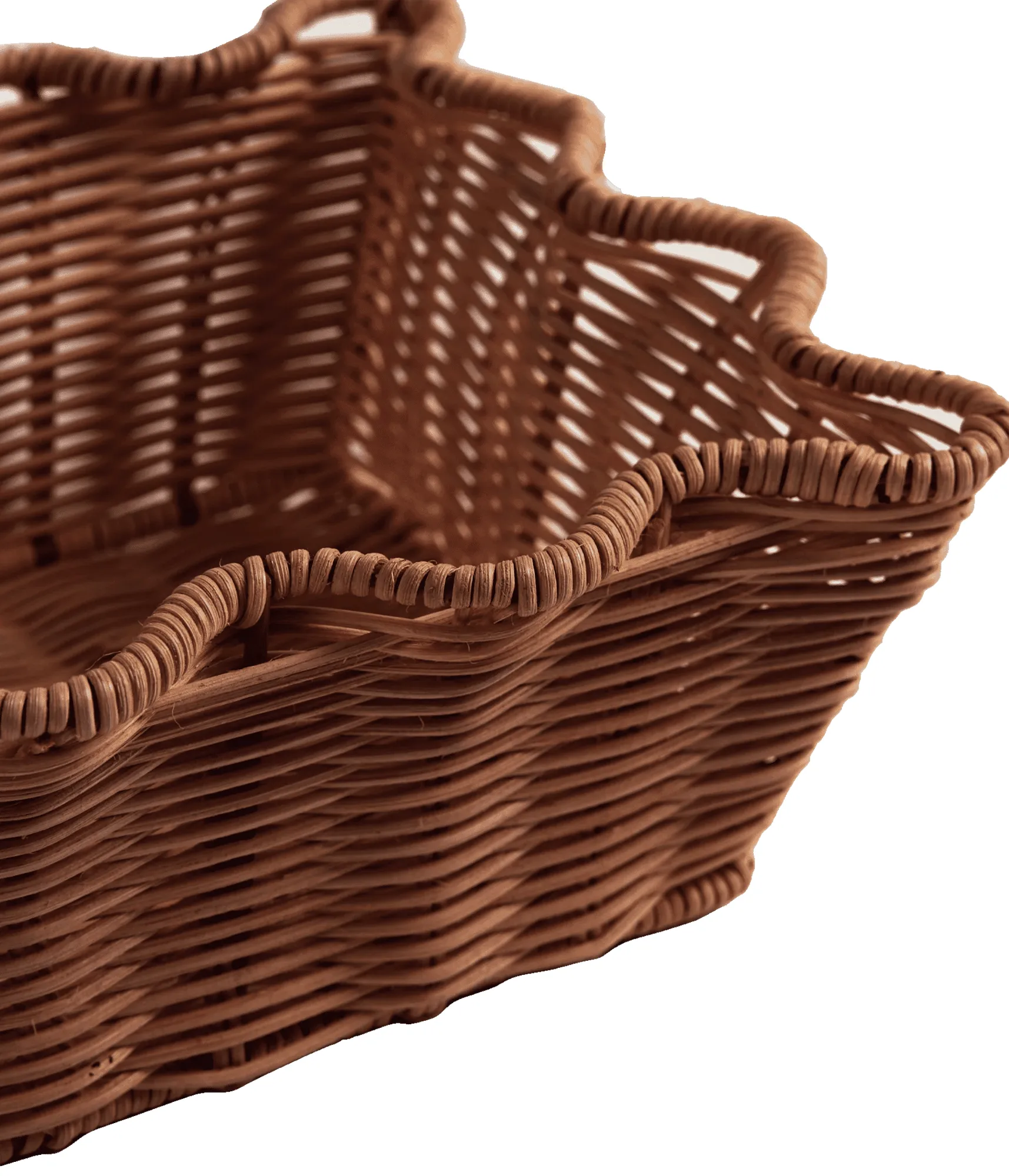 Scallop Rattan basket, Dark Brown, 20x30 cm Pick a Poppy