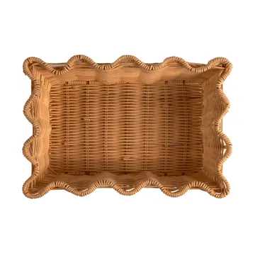 Scallop Rattan basket - Natural, 20x30 cm - Pick a Poppy