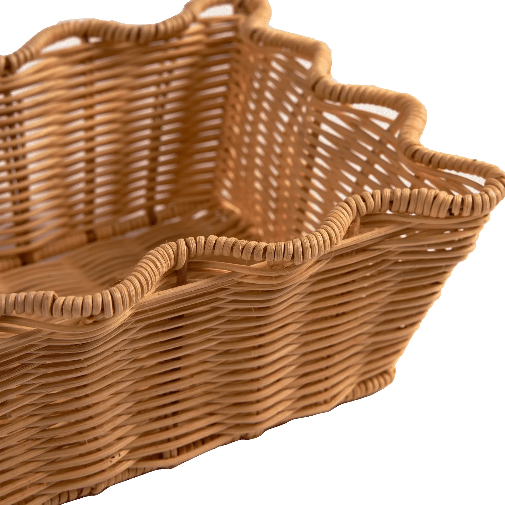 Scallop Rattan basket, Natural, 20x30 cm Pick a Poppy