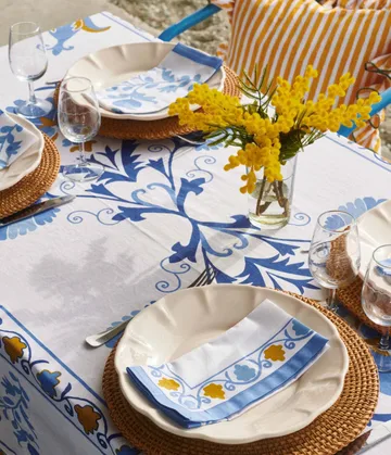 Suzani tablecloth - Blue, 250x150 cm - Pick a Poppy