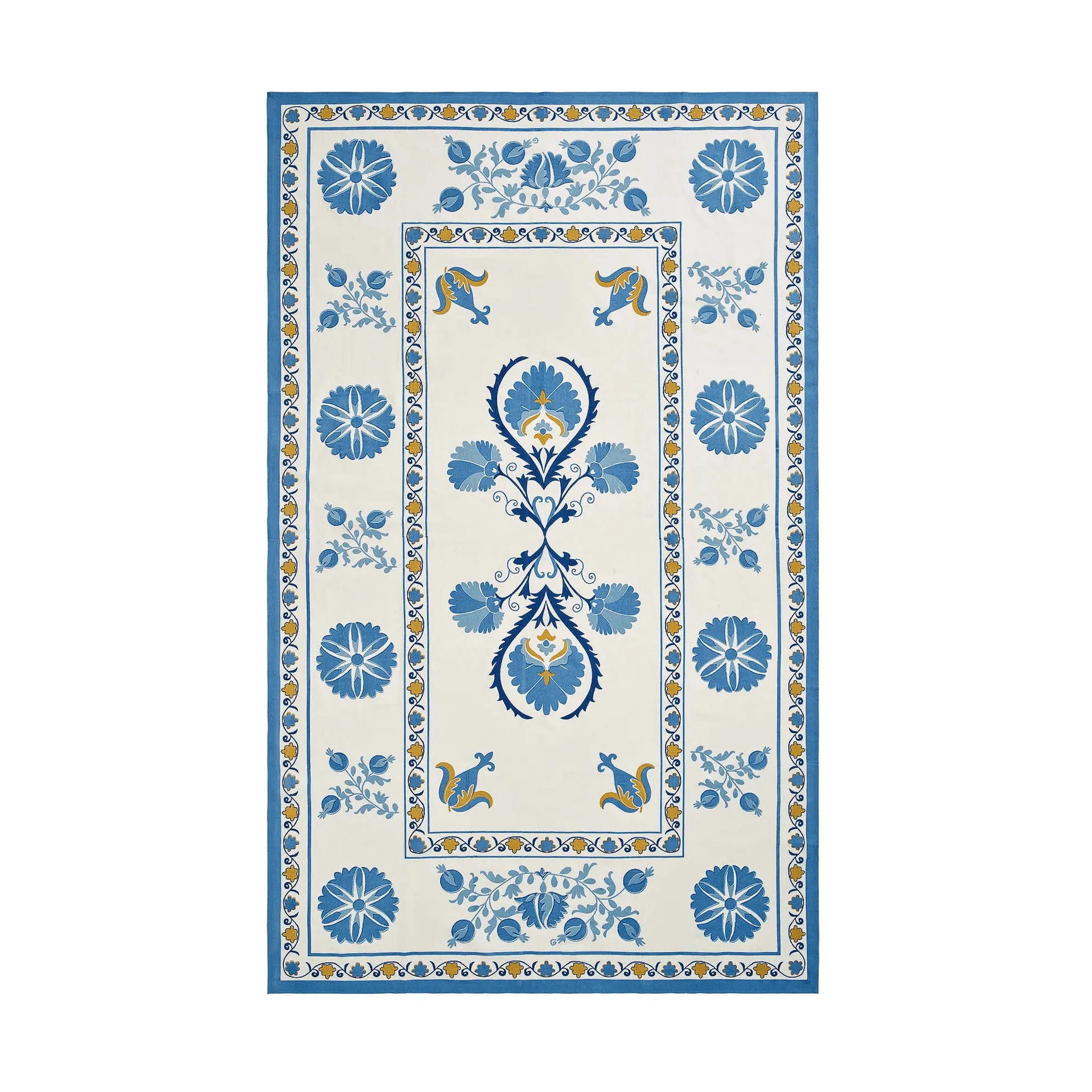 Suzani tablecloth, Blue, 350x150 cm Pick a Poppy