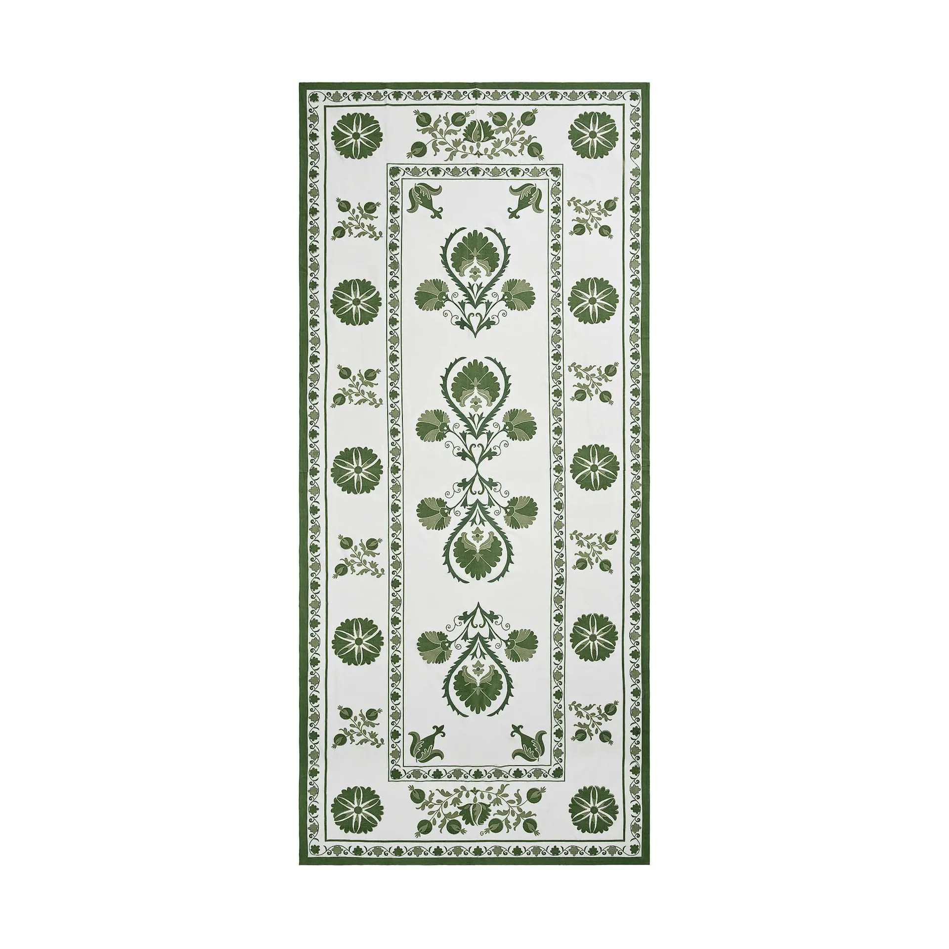 Suzani tablecloth, Green, 250x150 cm Pick a Poppy