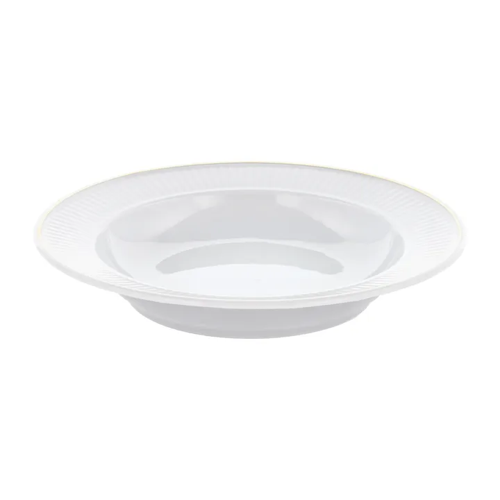 Plissé deep plate with gold edge Ø22 cm - White - Pillivuyt