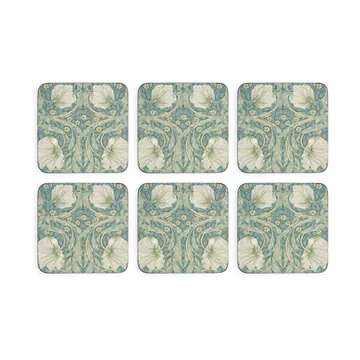 Morris & Co Pimpernel coasters 6-pack - Green, blue - Pimpernel